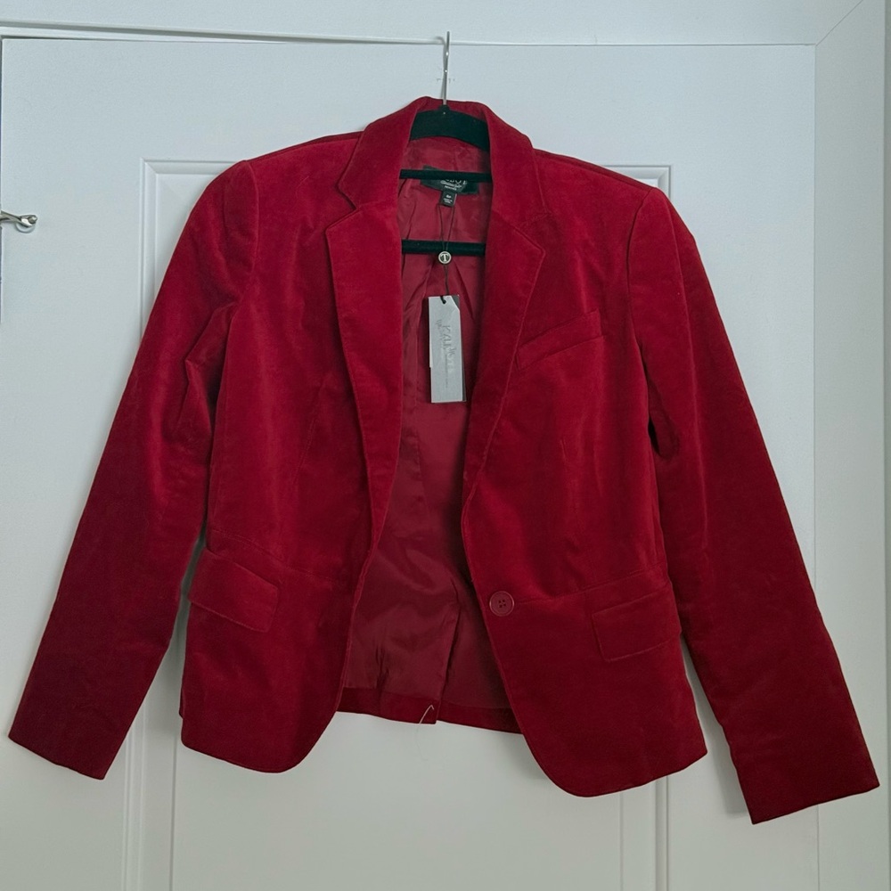 BWT Talbots Petites Red Velvet Blazer